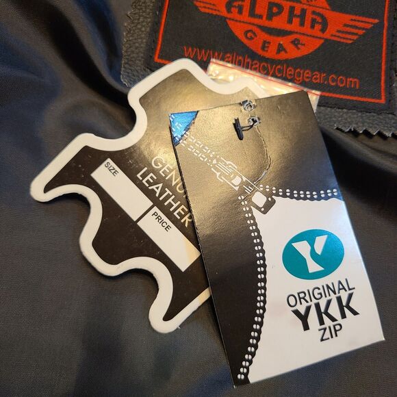 Leather Biker Vest Size L - Alpha Cycle Gear - New With Tags - Picture 6 of 6